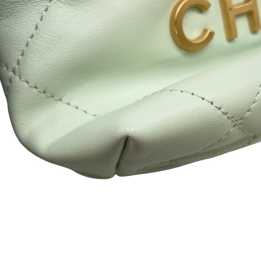 Chanel 22 Mini CC Logo Shiny Calfskin 2-Way Shoulder — view 8