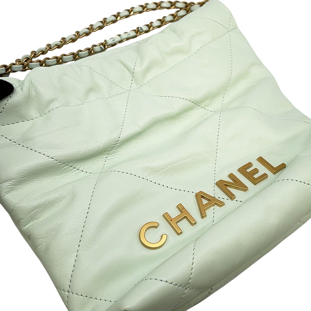 Chanel 22 Mini CC Logo Shiny Calfskin 2-Way Shoulder — view 7