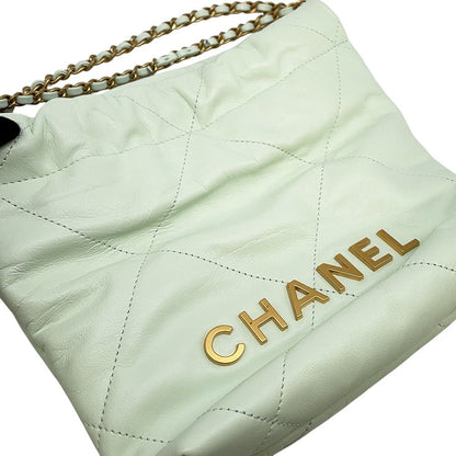 Chanel 22 Mini CC Logo Shiny Calfskin 2-Way Shoulder — view 7
