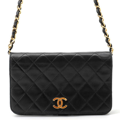 Chanel Chain Shoulder Bag Quilted CC Logo Lambskin Black