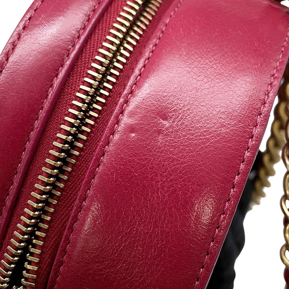 Chanel Chain Shoulder Bag CC Logo Round Leather — view 9