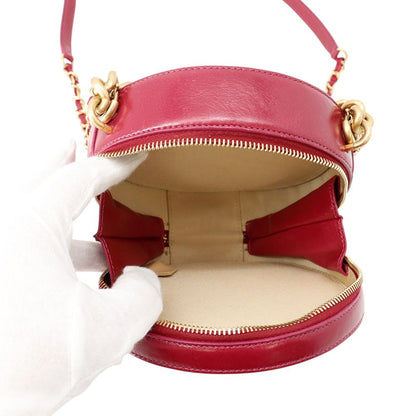 Chanel Chain Shoulder Bag CC Logo Round Leather — view 5