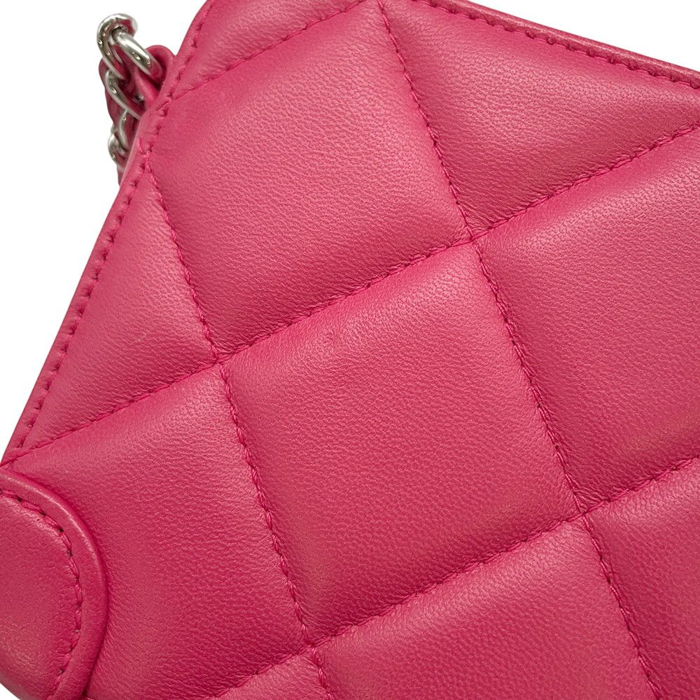 Chanel Chain Shoulder Bag Quilted CC Logo Lambskin — view 8