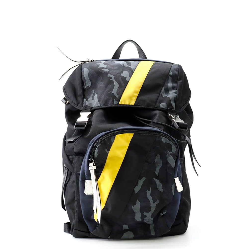 Prada Backpack Camouflage Nylon Black