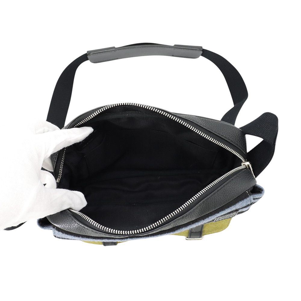 Loewe Shoulder Bag Military Messenger Xs Leather Wool Black — view 5