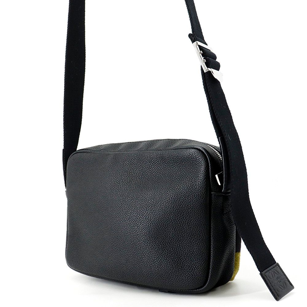 Loewe Shoulder Bag Military Messenger Xs Leather Wool Black — view 2