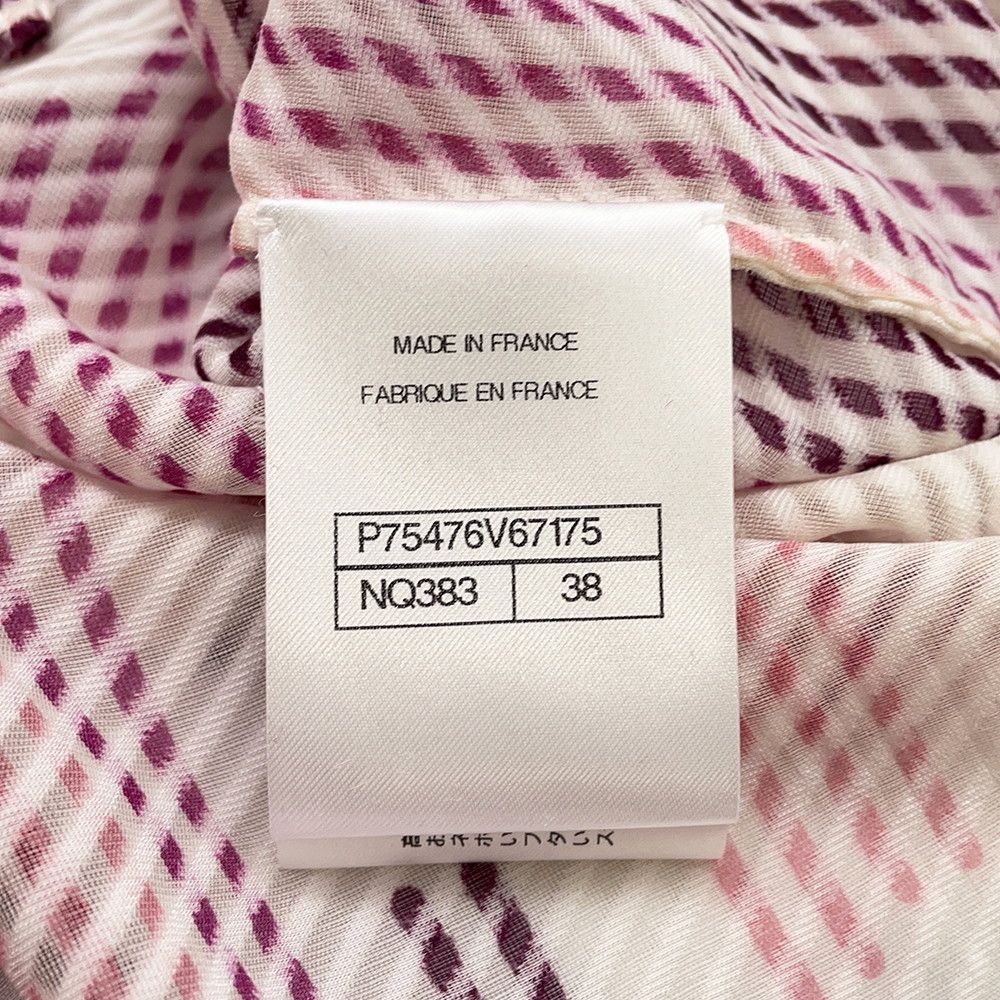 Chanel Shirt CC Logo Button Viscose Silk 38 Top Long Sleeve — view 6