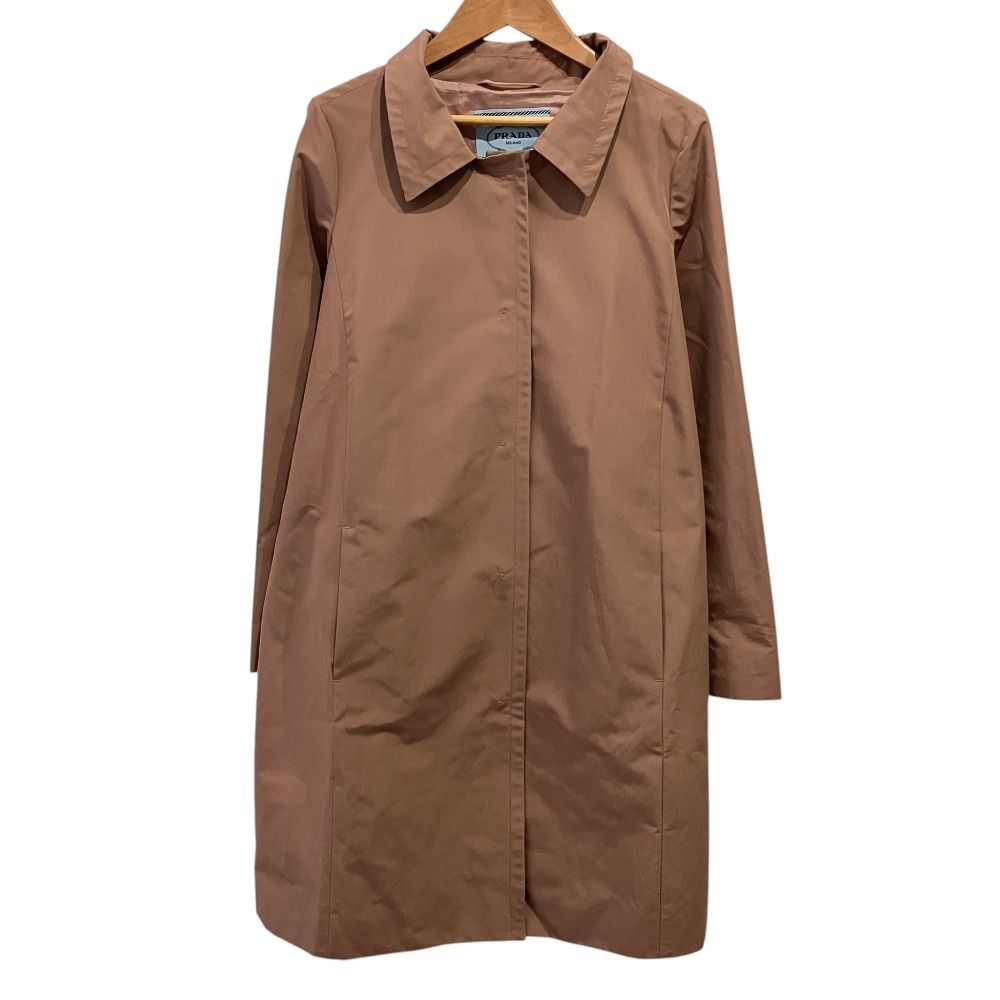 Prada Back Ribbon Stainless Steel Color Coat 36 Pink Beige