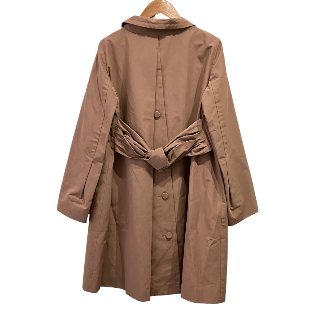 Prada Back Ribbon Stainless Steel Color Coat 36 Pink Beige — view 2