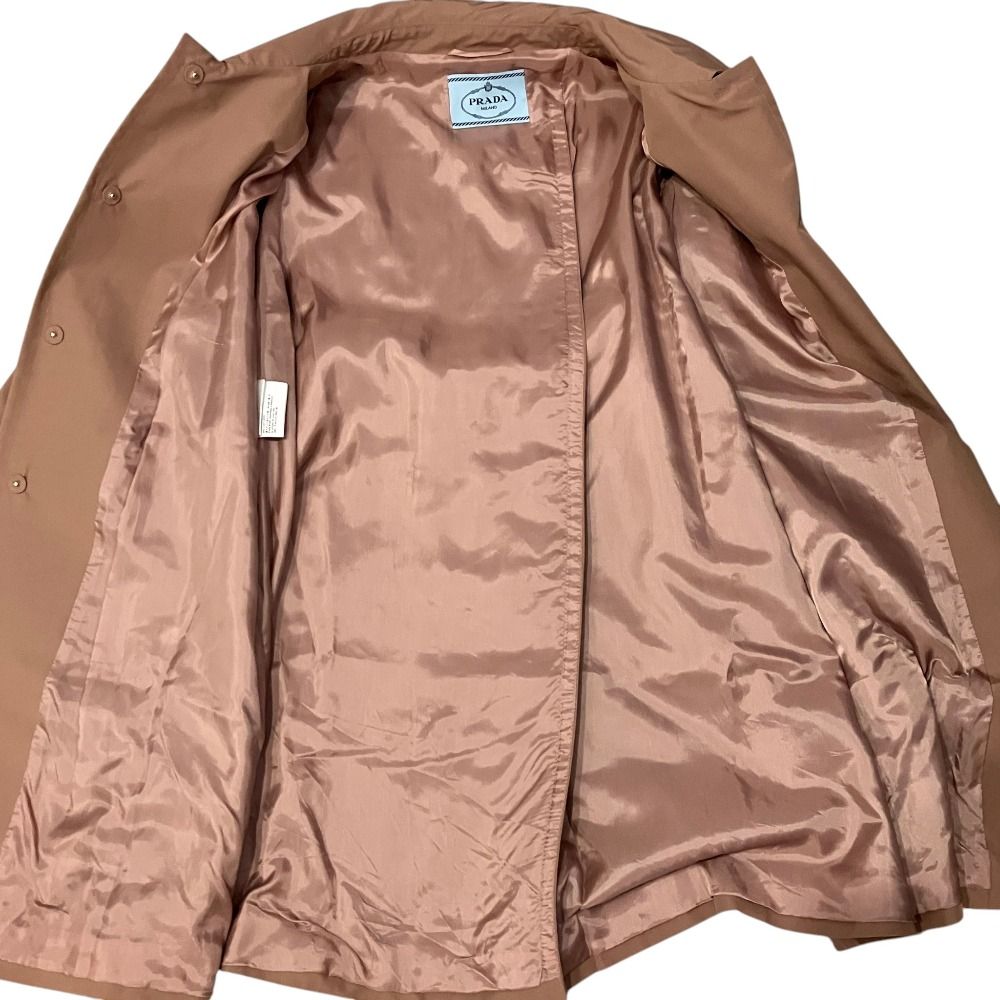 Prada Back Ribbon Stainless Steel Color Coat 36 Pink Beige — view 3