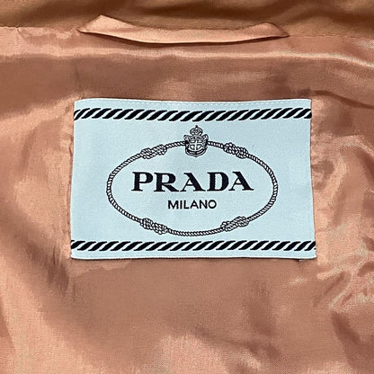 Prada Back Ribbon Stainless Steel Color Coat 36 Pink Beige — view 4