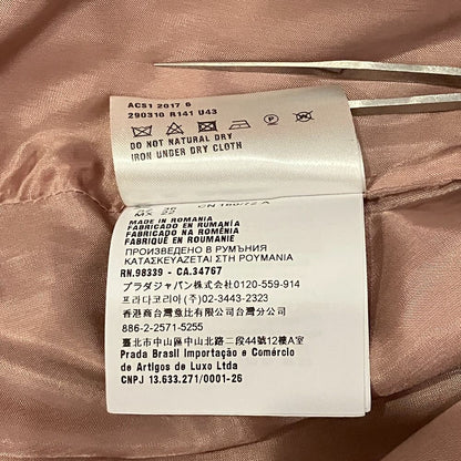 Prada Back Ribbon Stainless Steel Color Coat 36 Pink Beige — view 6