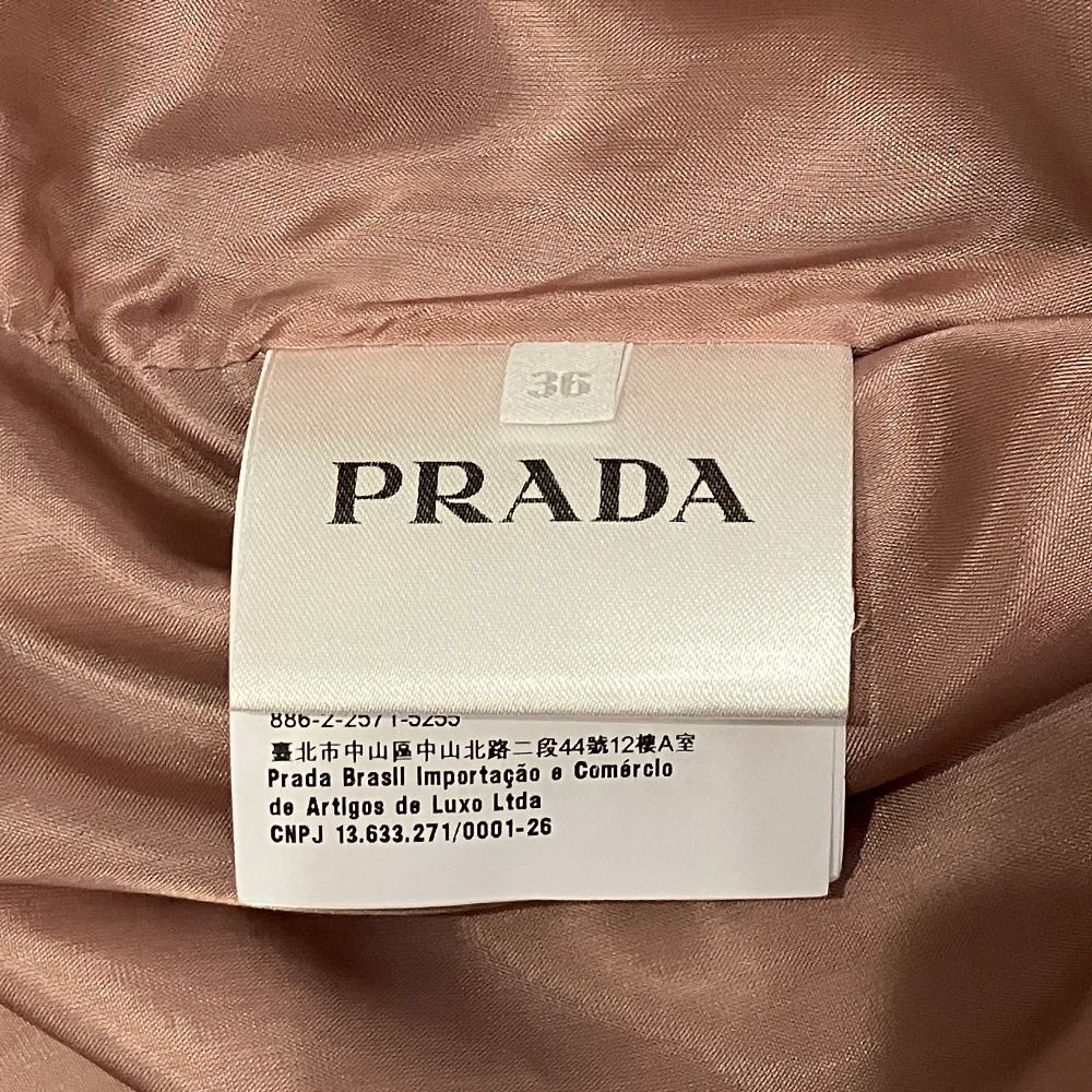 Prada Back Ribbon Stainless Steel Color Coat 36 Pink Beige — view 5