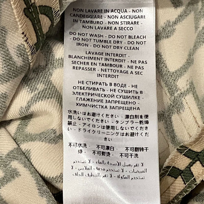 Gucci Cat Head Horsebit Pattern Culotte Pants 36 Beige Green — view 9