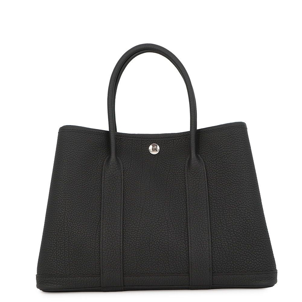 Hermes Tote Garden Party TPM Black Silver Negonda