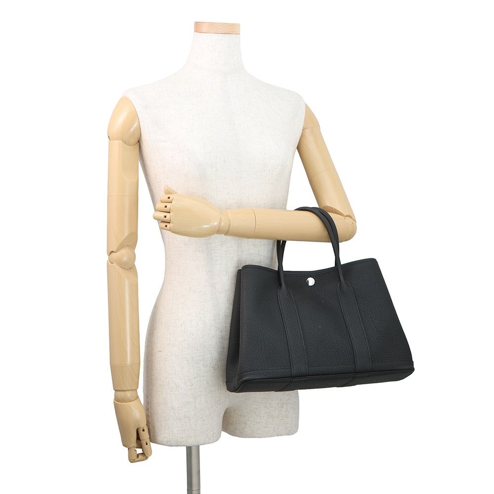 Hermes Tote Garden Party TPM Black Silver Negonda — view 4