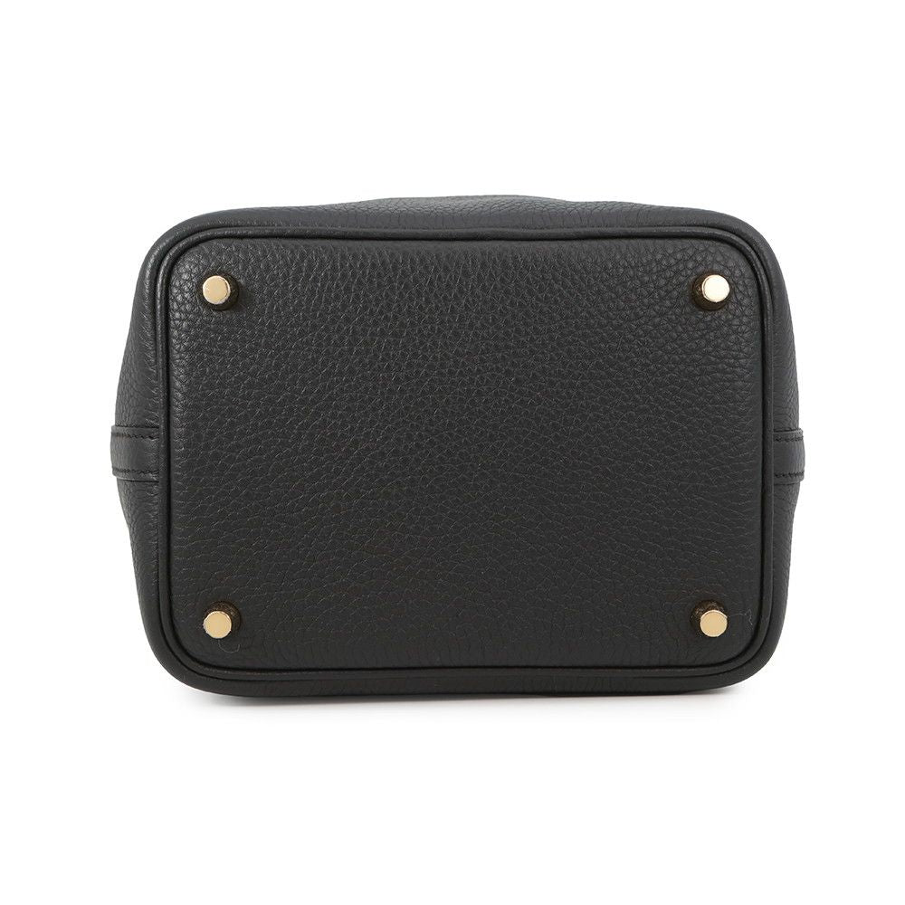 Hermes Handbag Picotin Lock PM Black Gold Taurillon Clemence — view 3