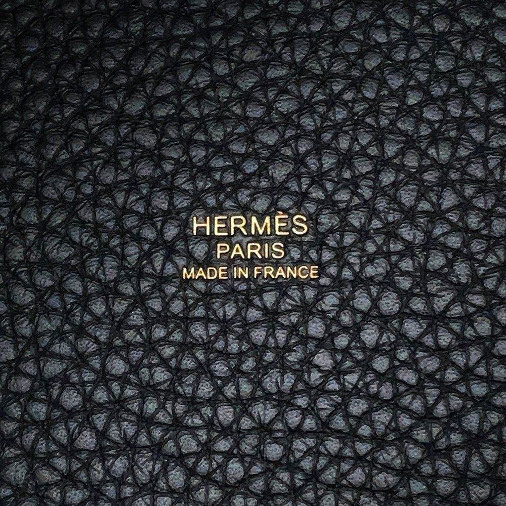Hermes Handbag Picotin Lock PM Black Gold Taurillon Clemence — view 6