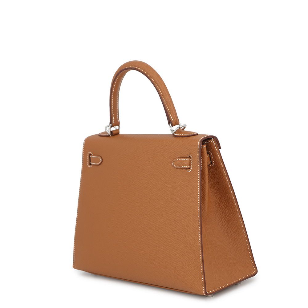 Hermes Handbag Kelly 25 Sellier Gold Silver Epsom 2-Way — view 2