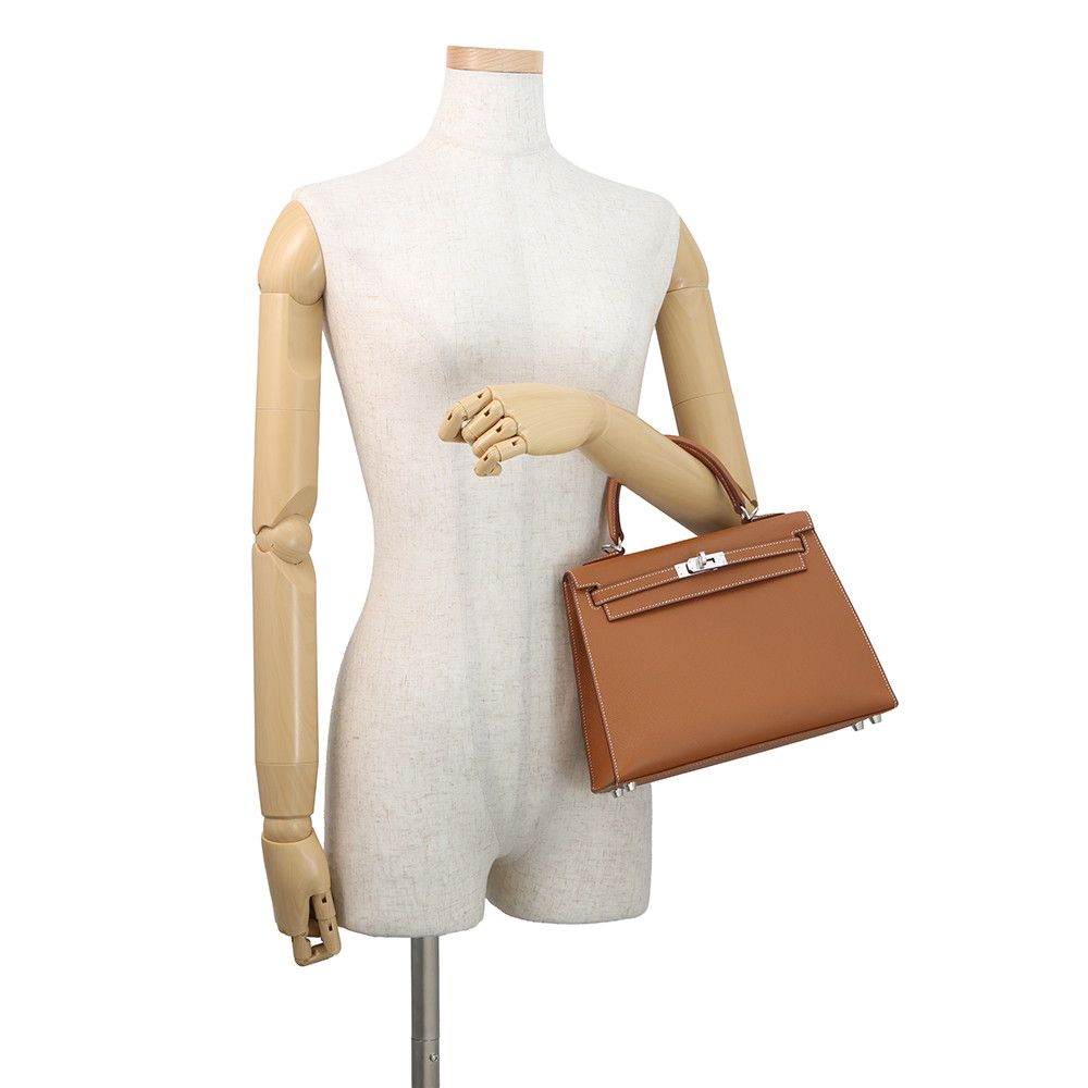 Hermes Handbag Kelly 25 Sellier Gold Silver Epsom 2-Way — view 4