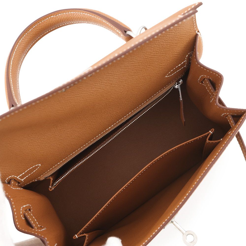 Hermes Handbag Kelly 25 Sellier Gold Silver Epsom 2-Way — view 5