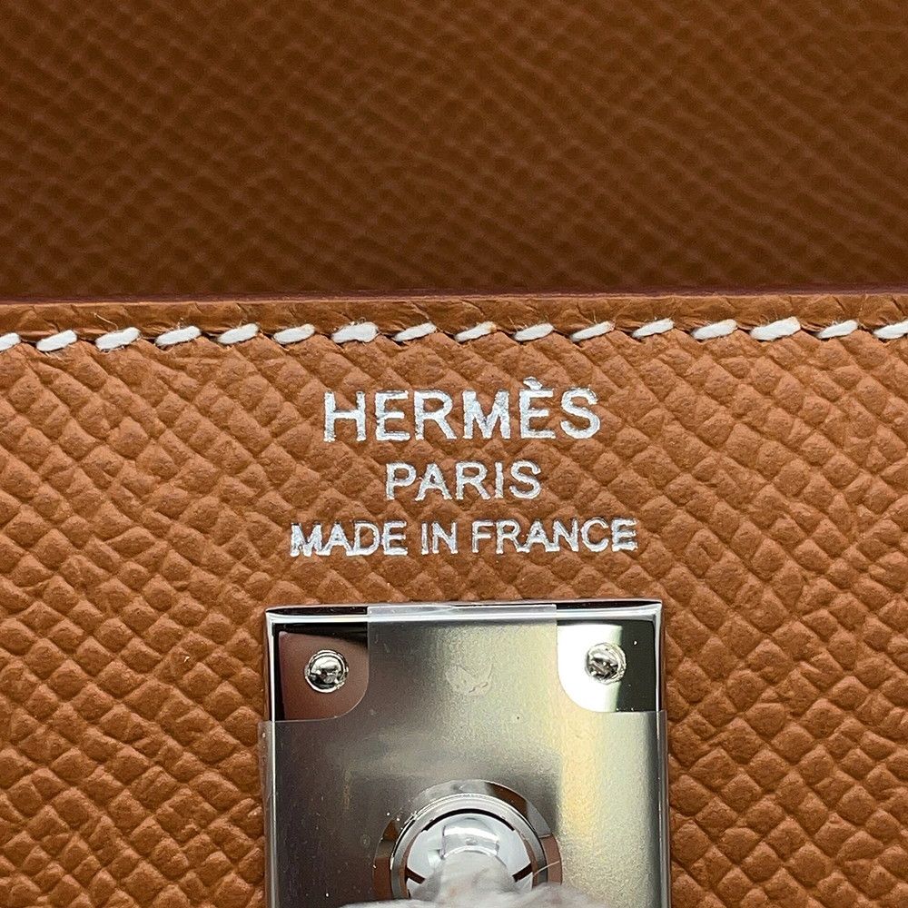 Hermes Handbag Kelly 25 Sellier Gold Silver Epsom 2-Way — view 8