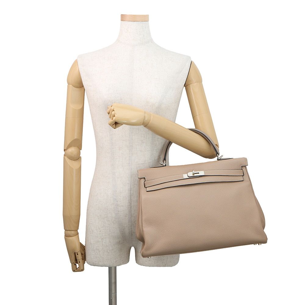 Hermes Handbag Kelly 35 Retourne Argil Matte Silver Togo 2-Way — view 4
