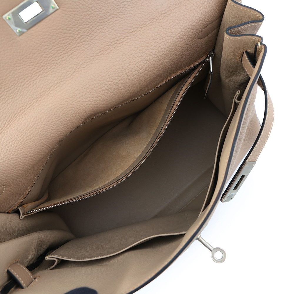 Hermes Handbag Kelly 35 Retourne Argil Matte Silver Togo 2-Way — view 6