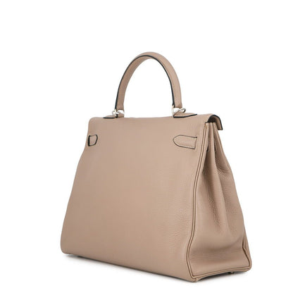 Hermes Handbag Kelly 35 Retourne Argil Matte Silver Togo 2-Way — view 2