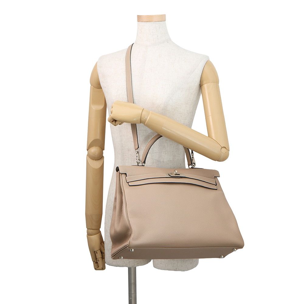 Hermes Handbag Kelly 35 Retourne Argil Matte Silver Togo 2-Way — view 5