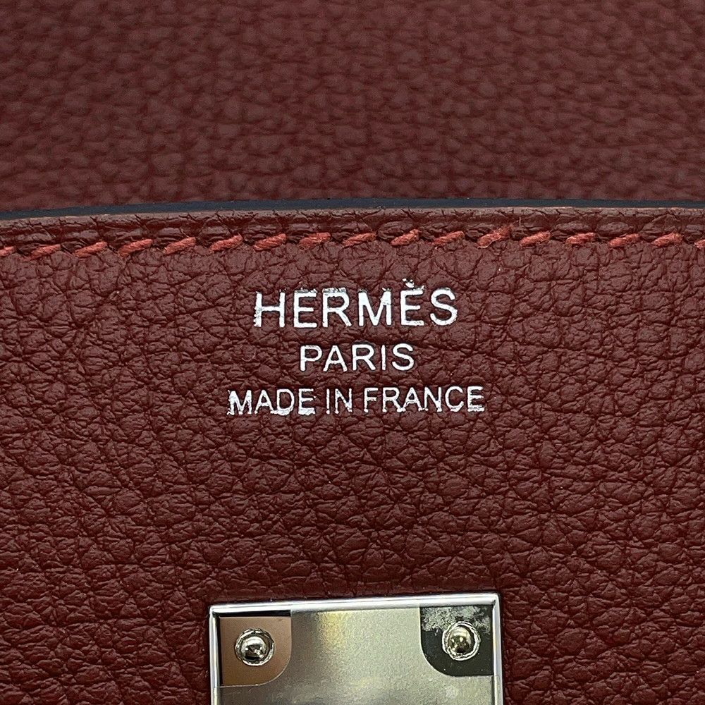 Hermes Birkin 25 Rouge Ache Silver Togo Handbag — view 6