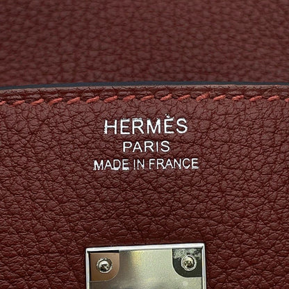 Hermes Birkin 25 Rouge Ache Silver Togo Handbag — view 6
