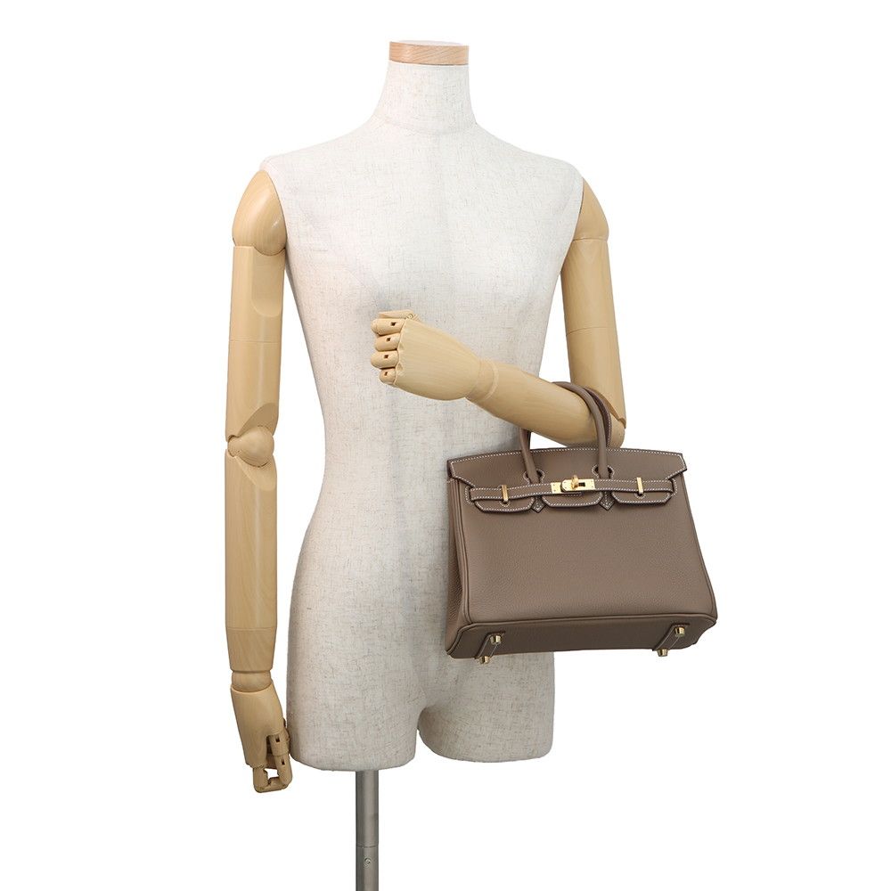Hermes Birkin 25 Etoupe Gold Togo Handbag — view 4