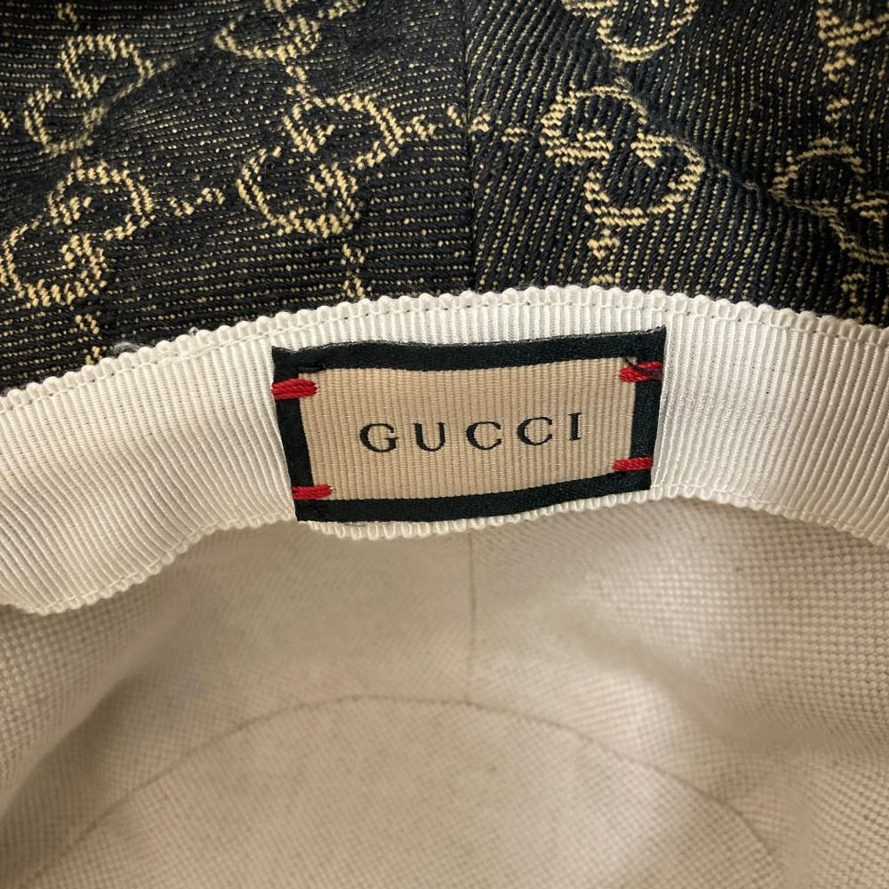 Gucci GG Jacquard Denim Bucket Hat M 58 cm Black — view 6