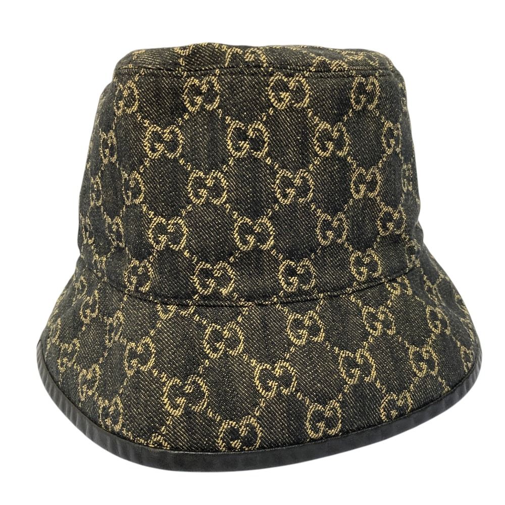 Gucci GG Jacquard Denim Bucket Hat M 58 cm Black — view 3