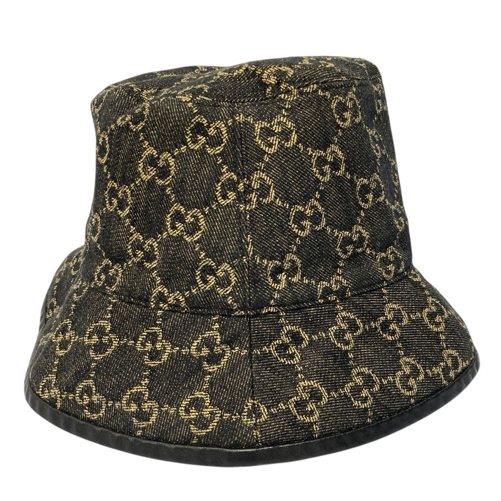 Gucci GG Jacquard Denim Bucket Hat M 58 cm Black — view 2