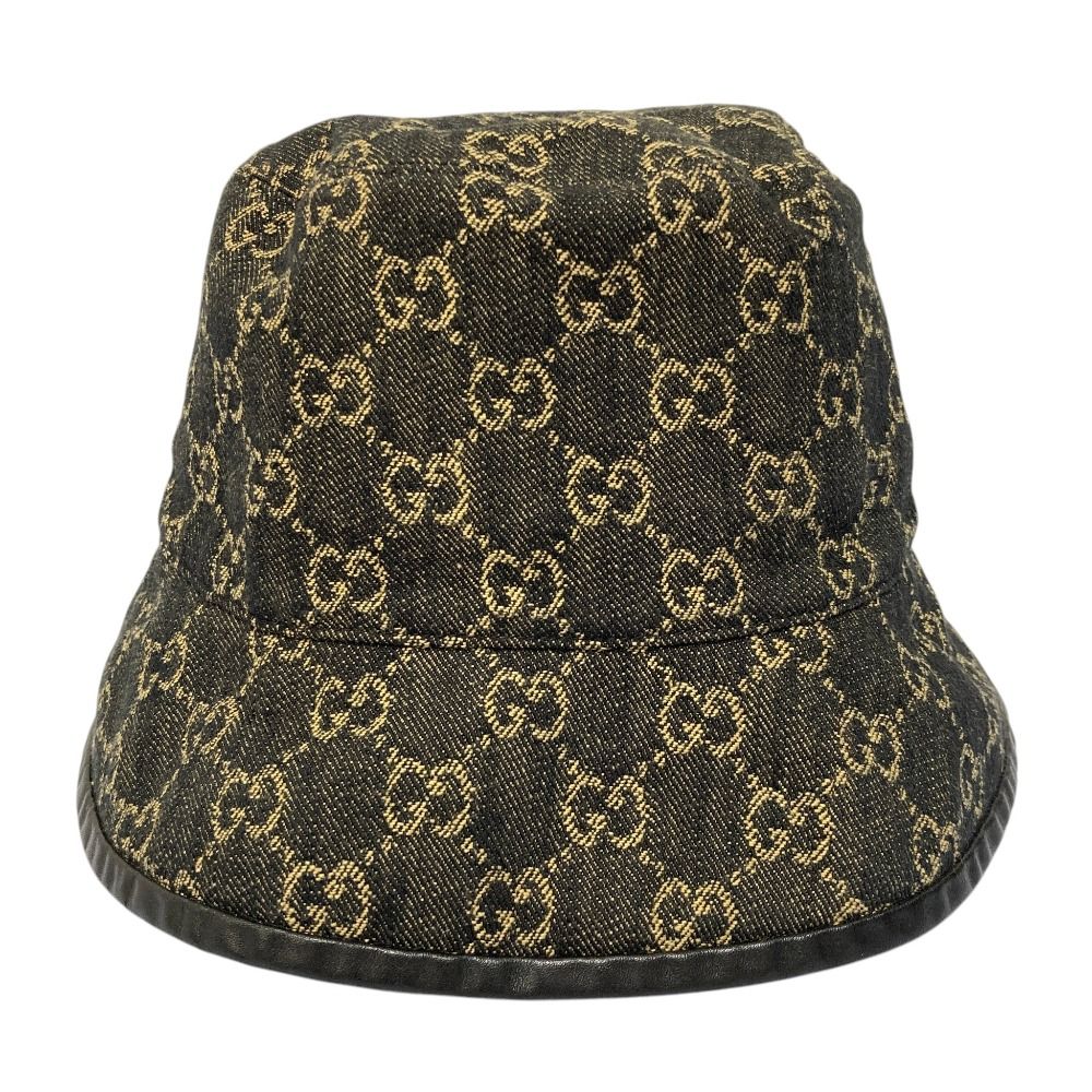 Gucci GG Jacquard Denim Bucket Hat M 58 cm Black