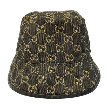 Gucci GG Jacquard Denim Bucket Hat M 58 cm Black