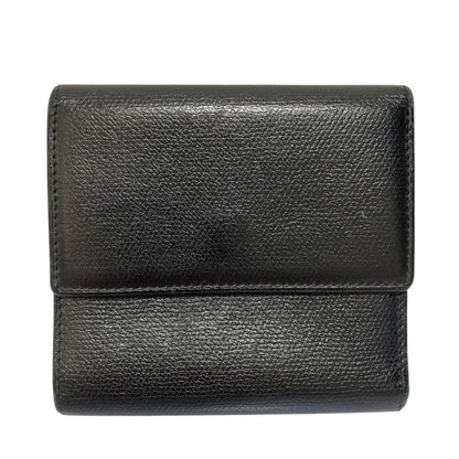 Chanel CC Logo Button Leather Compact Wallet Trifold Black — view 2
