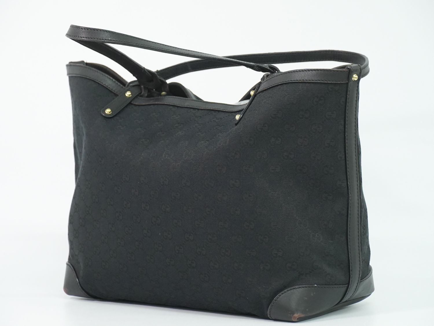Gucci GG Canvas Shoulder Bag Tote Black — view 2