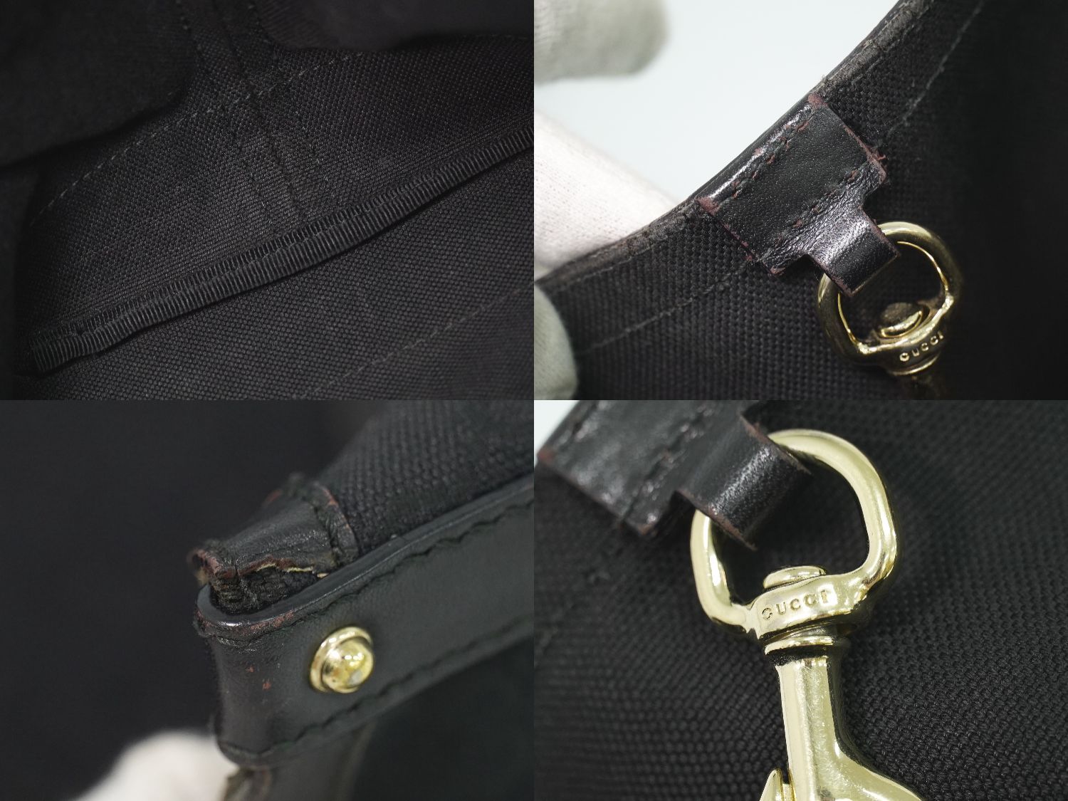 Gucci GG Canvas Shoulder Bag Tote Black — view 9