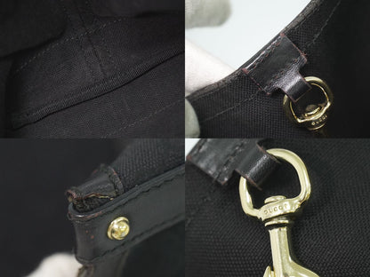 Gucci GG Canvas Shoulder Bag Tote Black — view 9