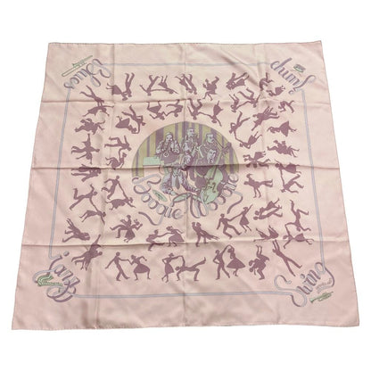 Hermes Carre 90 Boogie Woogie Silk Scarf Pink