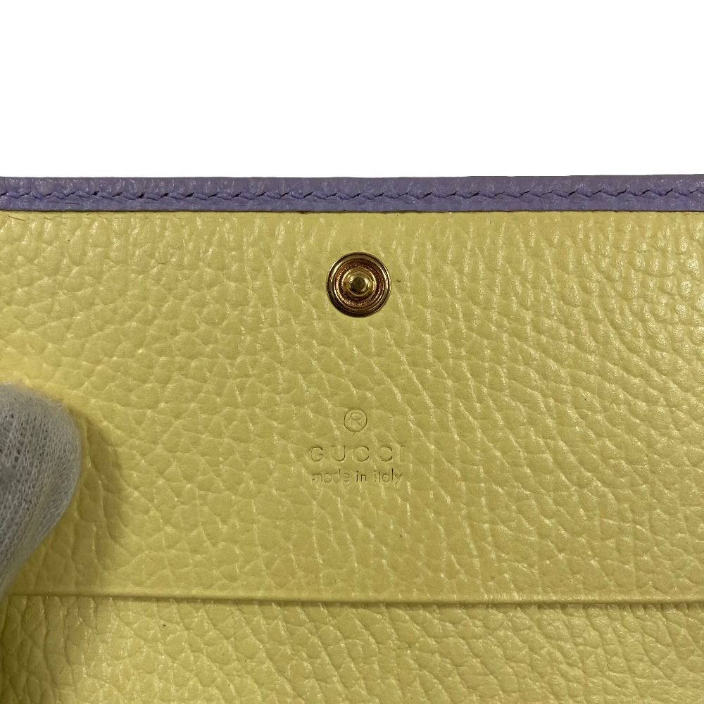 Gucci Double Leather Bifold Card Case Purple — view 4