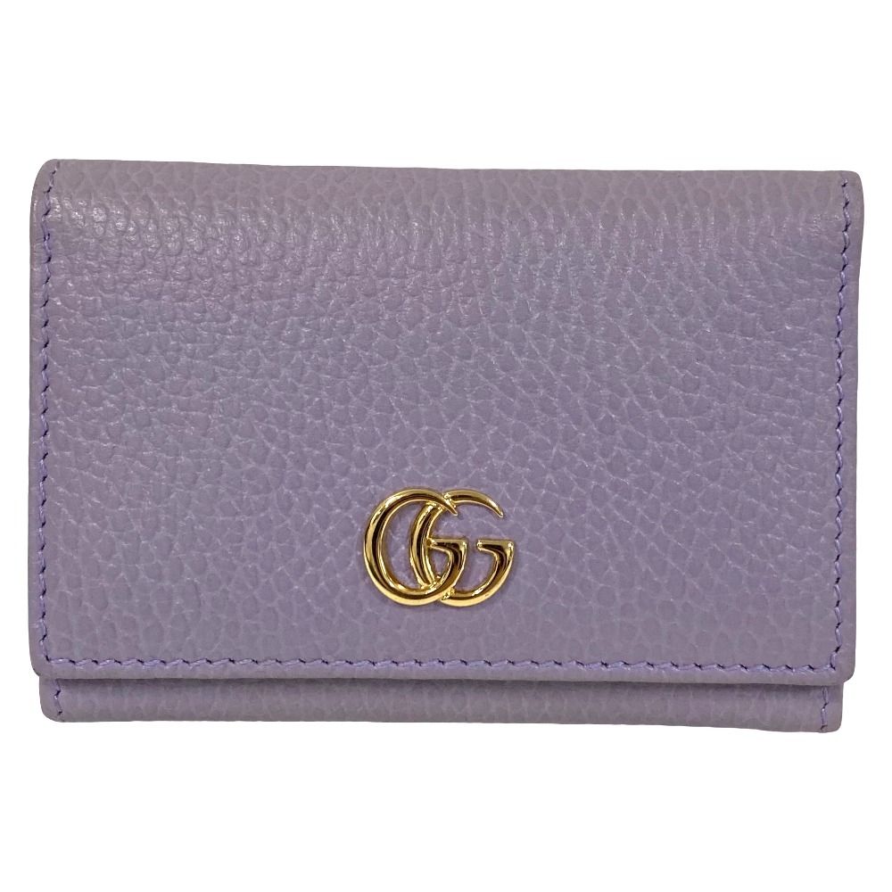 Gucci Double Leather Bifold Card Case Purple