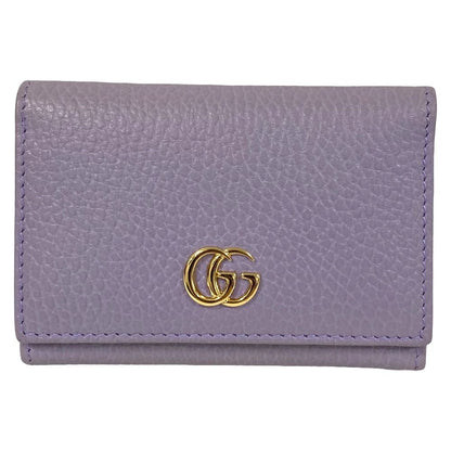 Gucci Double Leather Bifold Card Case Purple