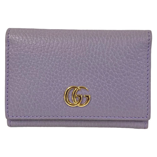 Gucci Double Leather Bifold Card Case Purple
