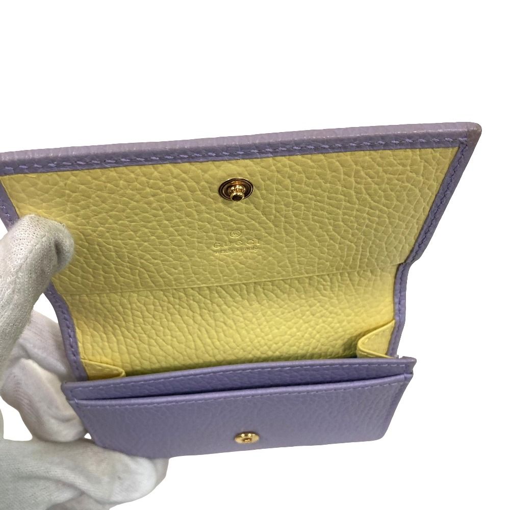 Gucci Double Leather Bifold Card Case Purple — view 3