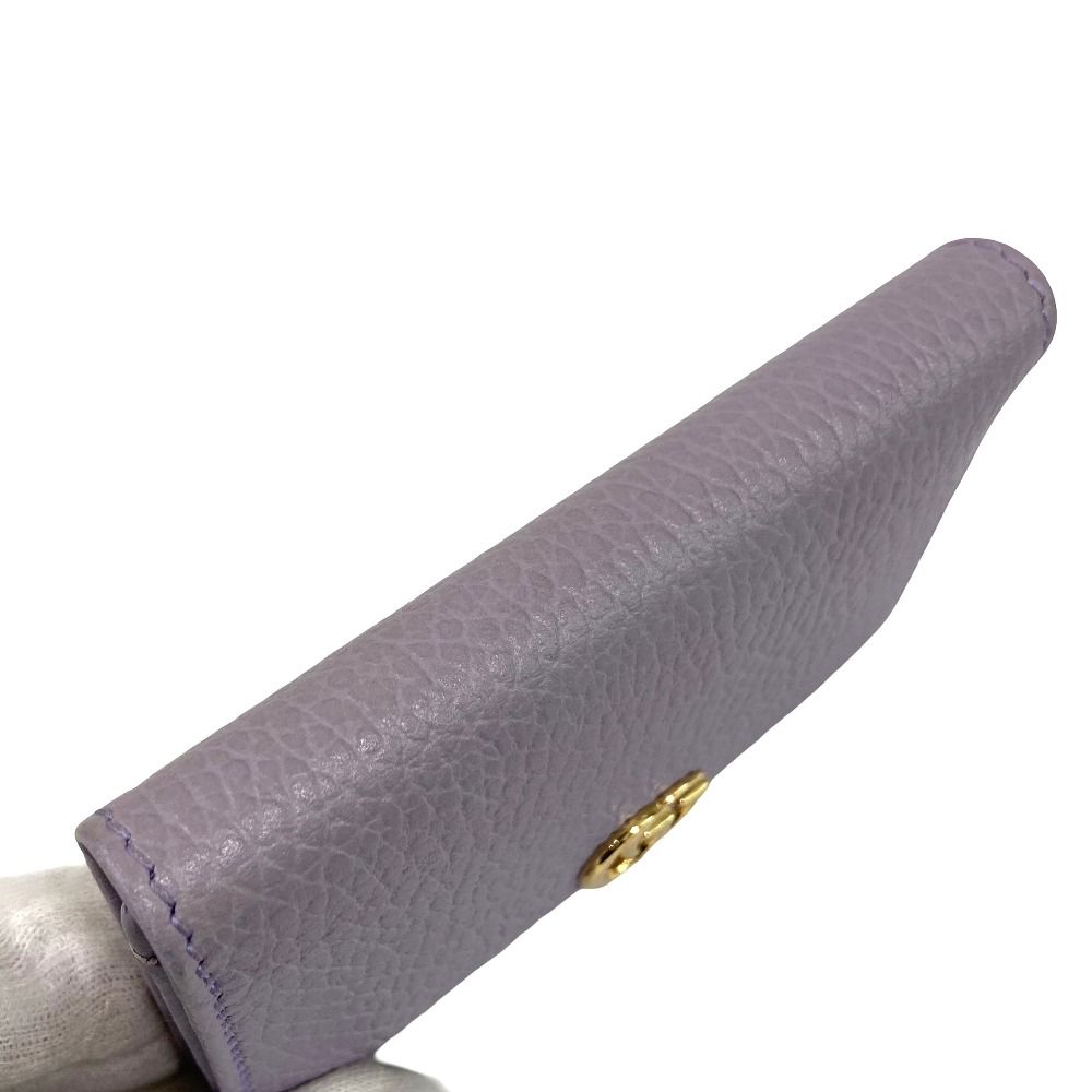 Gucci Double Leather Bifold Card Case Purple — view 8