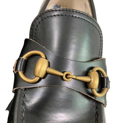 Gucci Lug Sole Bee Embroidery Horsebit Loafers 37 Black — view 7